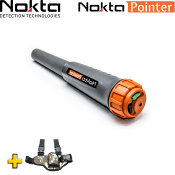 Pinpointer Nokta Makro con estuche de transporte y arnés de seguridad para detectores de metales.