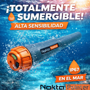 Pinpointer profesional Nokta Makro de alta sensibilidad para detección subacuática.