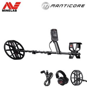 Detector de metales Minelab Manticore con accesorios incluidos audífonos y cable de carga