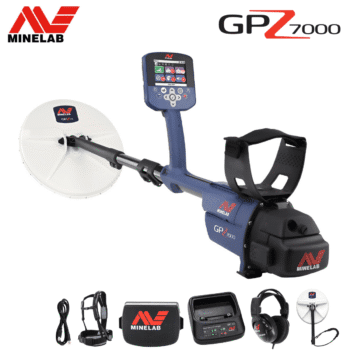 Kit completo detector de metales Minelab GPZ 7000 con accesorios.