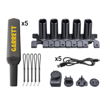 Módulo de carga para flota de 5 detectores manuales Garrett Guide.