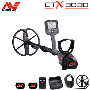 Kit completo Minelab CTX 3030 con módulo inalámbrico WM 10 y accesorios.