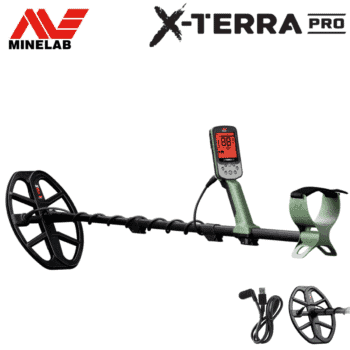 Equipo Minelab X-Terra Pro con bobina V12X y cable de carga USB incluidos