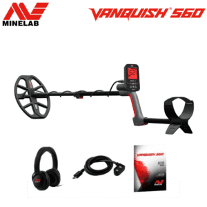 Kit completo del detector de metales Minelab Vanquish 560 con accesorios.