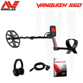 Kit completo del detector de metales Minelab Vanquish 560 con accesorios.