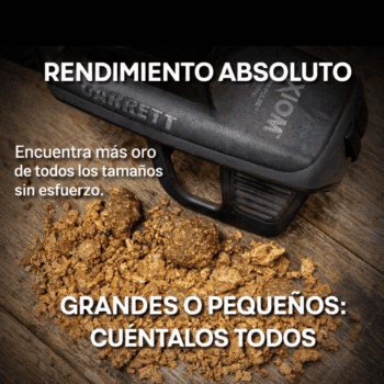 Pepitas de oro grandes y pequeñas encontradas con el detector Garrett Axiom.