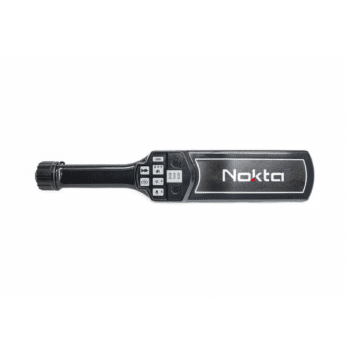 Vista superior del detector Nokta NMS20 mostrando la distribución de sus botones táctiles de control e indicadores de función.