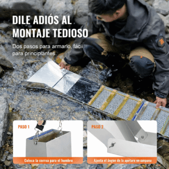 Facilidad de montaje de la canaleta VEVOR de 50 pulgadas en campo.