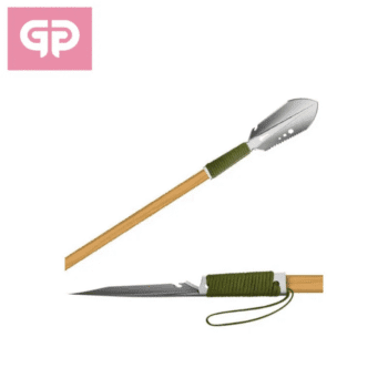 Gp — Pala de excavación multiusos inox con mango largo de madera.