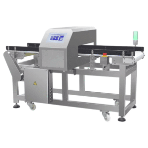 Detector de metales para alimentos Coso AR con banda transportadora industrial.