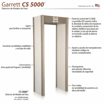 Arco detector de paso Garrett CS 5000 — Solución de seguridad perimetral para edificios