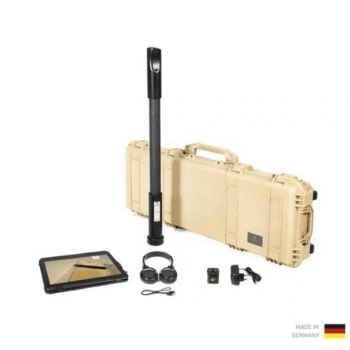 Paquete de venta del escáner de suelo OKM Fusion Light incluyendo estuche protector y componentes operativos para principiantes.