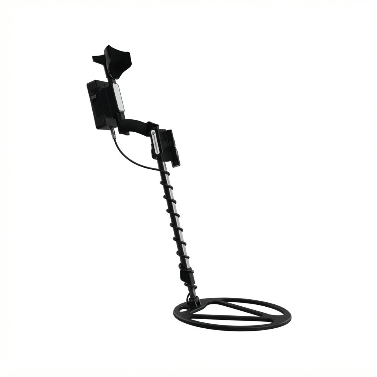 OKM eXp 7000 Profesional Plus Escáner 3D de suelo OKM eXp 7000 Professional Plus con barra telescópica, soporte de brazo y bobina de búsqueda sobre fondo blanco.